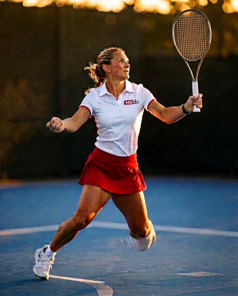 Athlete wearing HONGDOU tennis apparel
